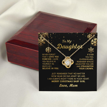 Daughter Mom - Merry Christmas - Love Knot Necklace - Charming Present