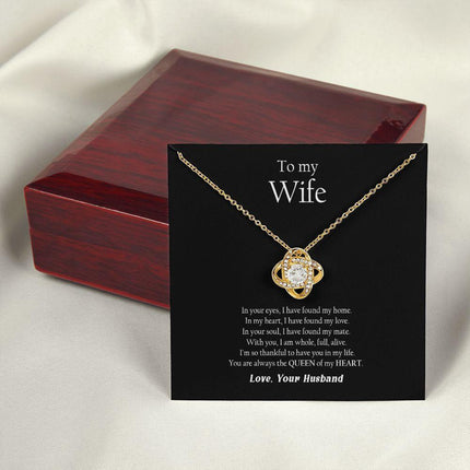 Husband Wife - Thankful To Have You In My Life - Love Knot Necklace - Charming Present