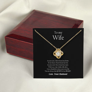 Husband Wife - Thankful To Have You In My Life - Love Knot Necklace