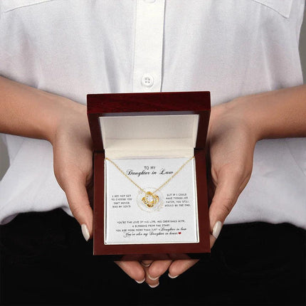 To My Daughter In Law - You're My Daughter In Heart - Love Knot Necklace SO172V - Charming Present