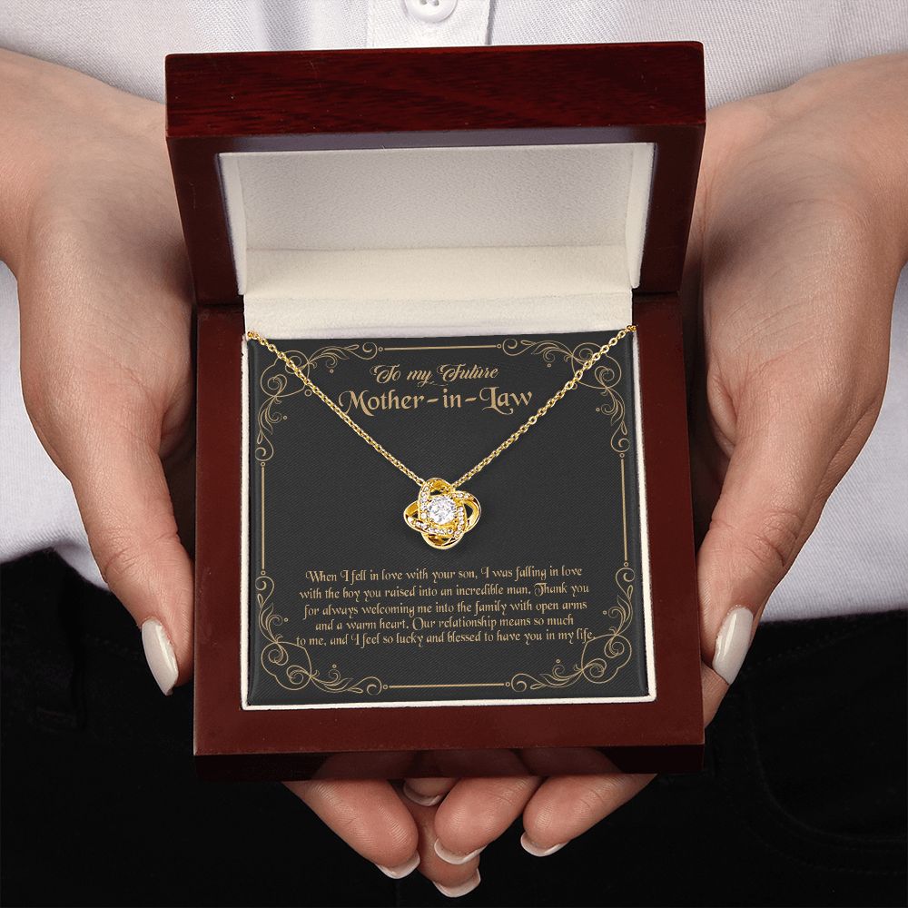 Future Mother In Law - Thank You For Always Welcoming Me - Love Knot Necklace