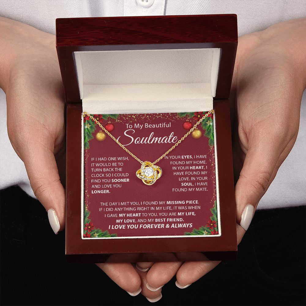 Beautiful Soulmate - I Love You Forever & Always - Love Knot Necklace