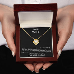 Husband Wife - How Much You Mean To Me - Love Knot Necklace