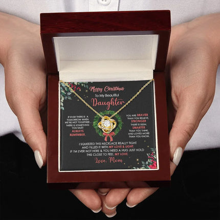 Daughter Mom - Merry Christmas - Love Knot Necklace - Charming Present
