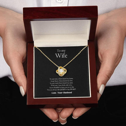 Husband Wife - Thankful To Have You In My Life - Love Knot Necklace - Charming Present