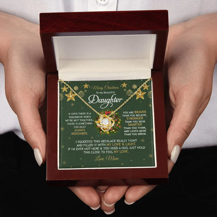 Daughter Mom - Merry Christmas - You Mean To Me - Love Knot Necklace - Charming Present