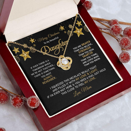 Daughter Mom - Merry Christmas - Love Knot Necklace - Charming Present