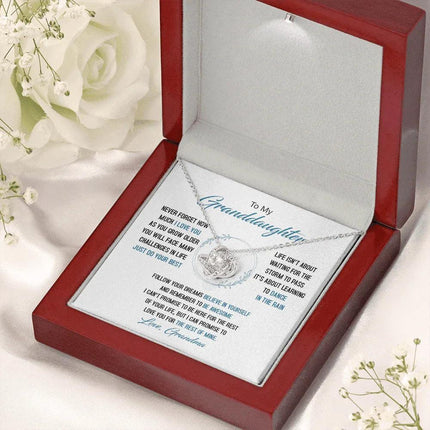 To My Granddaughter - Just Do Your Best - Love Knot Necklace SO161V - Charming Present