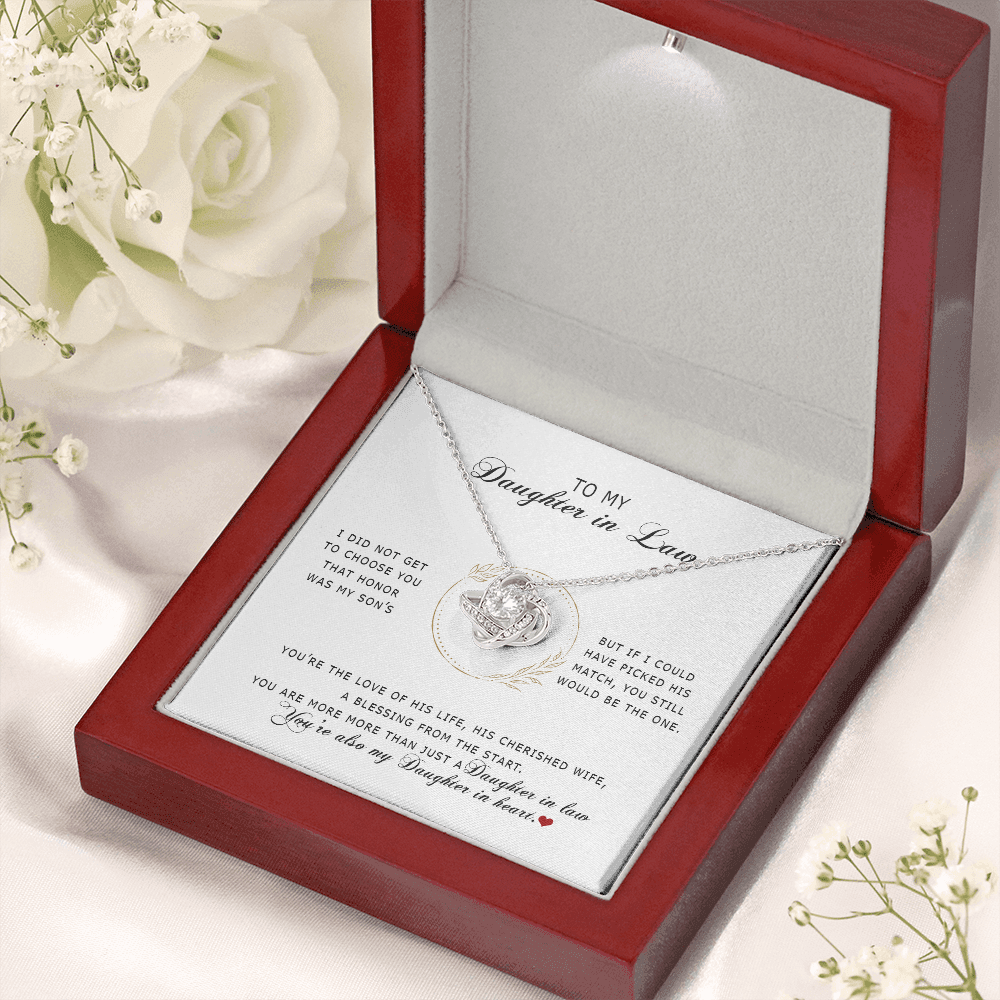 To My Daughter In Law - You're My Daughter In Heart - Love Knot Necklace SO172V