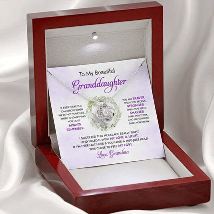 To My Beautiful Granddaughter - My Love And Light - Love Knot Necklace DR18U - Charming Present
