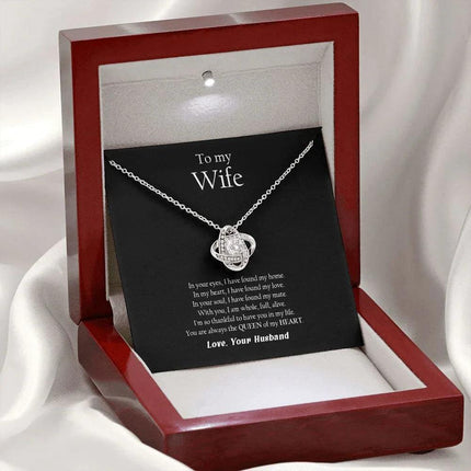 Husband Wife - Thankful To Have You In My Life - Love Knot Necklace - Charming Present