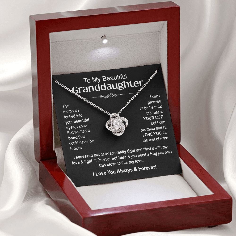 Granddaughter - I Love You Always & Forever - Love Knot Necklace