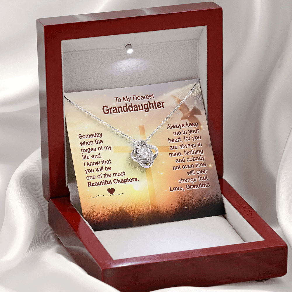 To My Dearest Granddaughter - You Are The Most Beautiful Chapter - Love Knot Necklace SO158V