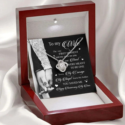 Wife Husband - I Knew Our Hearts Were Meant To Be One - Love Knot Necklace - Charming Present