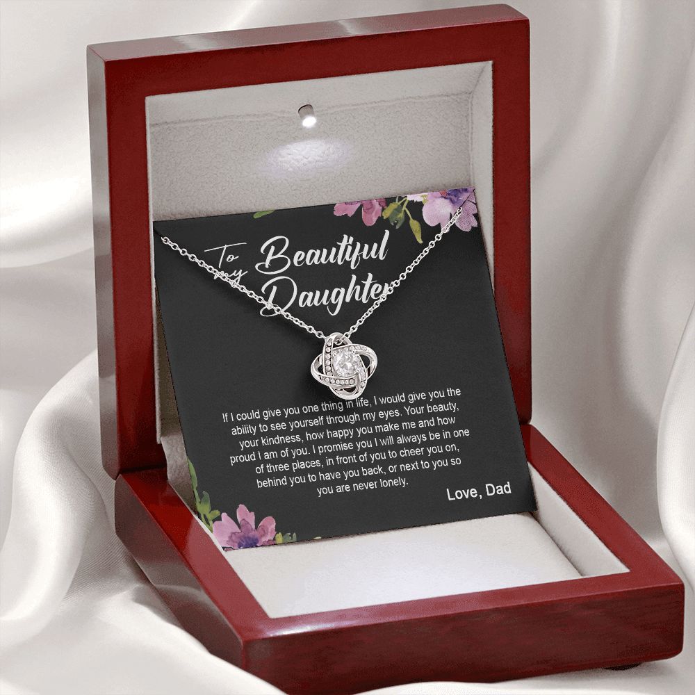 Daughter Dad - I Am Here For You Always And Forever - Love Knot Necklace