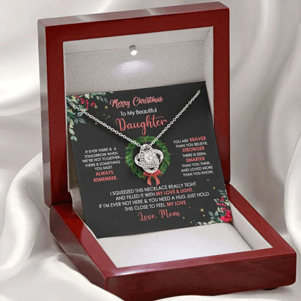 Daughter Mom - Merry Christmas - Love Knot Necklace - Charming Present