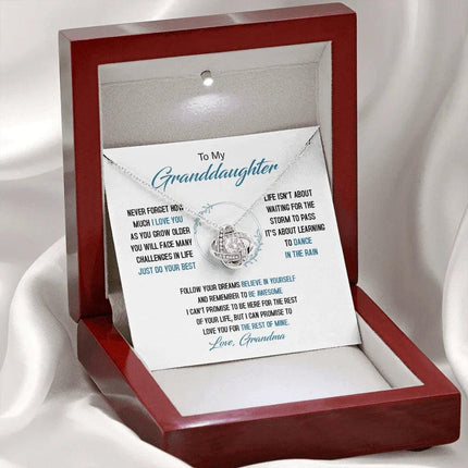 To My Granddaughter - Just Do Your Best - Love Knot Necklace SO161V - Charming Present