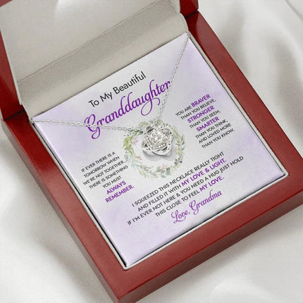 To My Beautiful Granddaughter - My Love And Light - Love Knot Necklace DR18U - Charming Present