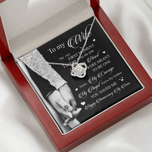 Wife Husband - I Knew Our Hearts Were Meant To Be One - Love Knot Necklace