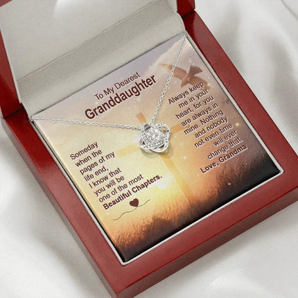To My Dearest Granddaughter - You Are The Most Beautiful Chapter - Love Knot Necklace SO158V - Charming Present