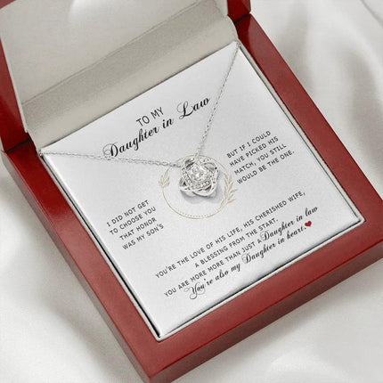To My Daughter In Law - You're My Daughter In Heart - Love Knot Necklace SO172V - Charming Present