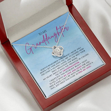 To My Granddaughter - So Proud Of You - Love Knot Necklace SO162V - Charming Present