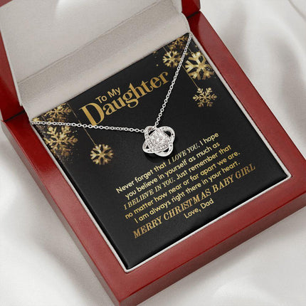 Daughter Dad - Merry Christmas - Love Knot Necklace - Charming Present
