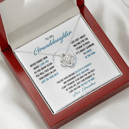 To My Granddaughter - Just Do Your Best - Love Knot Necklace SO161V - Charming Present