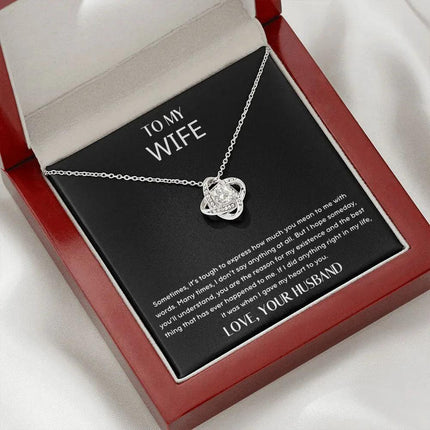 Husband Wife - How Much You Mean To Me - Love Knot Necklace - Charming Present