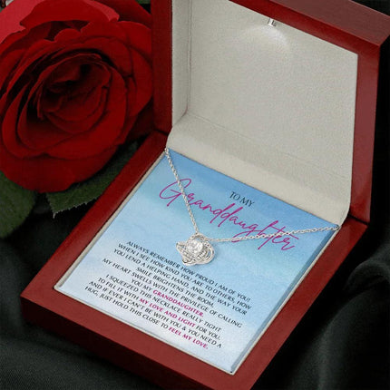 To My Granddaughter - So Proud Of You - Love Knot Necklace SO162V - Charming Present