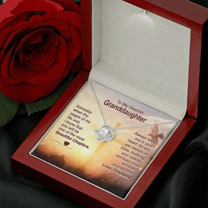 To My Dearest Granddaughter - You Are The Most Beautiful Chapter - Love Knot Necklace SO158V - Charming Present