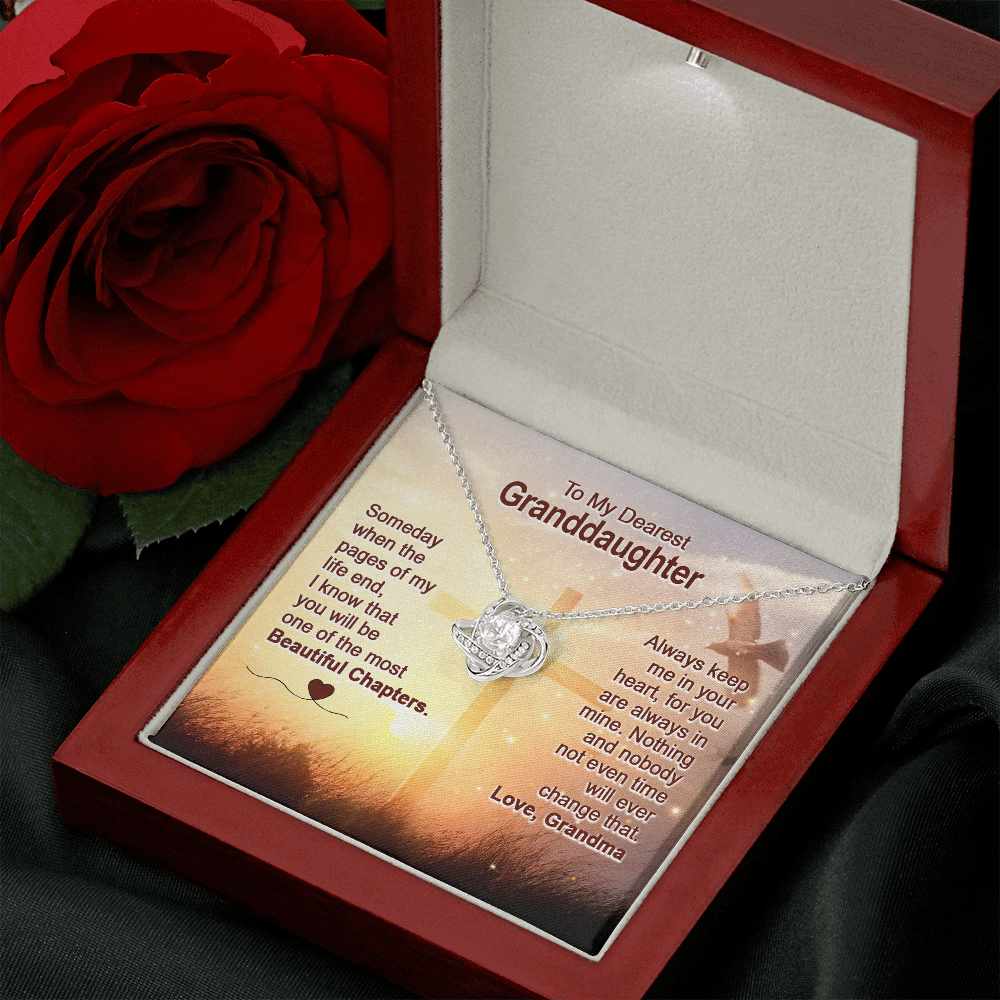 To My Dearest Granddaughter - You Are The Most Beautiful Chapter - Love Knot Necklace SO158V