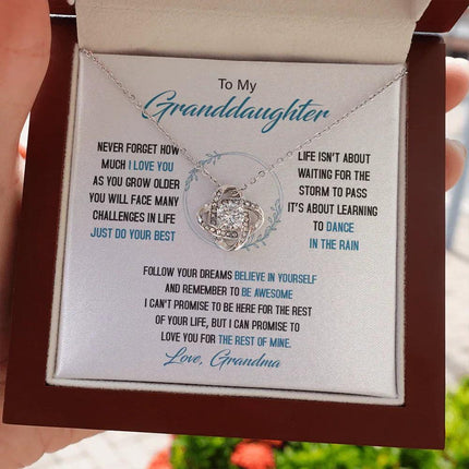 To My Granddaughter - Just Do Your Best - Love Knot Necklace SO161V - Charming Present