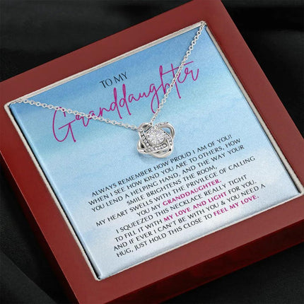 To My Granddaughter - So Proud Of You - Love Knot Necklace SO162V - Charming Present