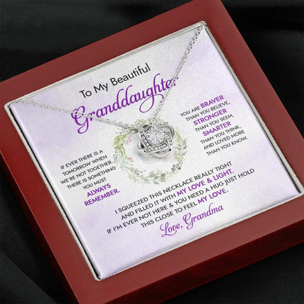 To My Beautiful Granddaughter - My Love And Light - Love Knot Necklace DR18U - Charming Present