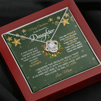 Daughter Mom - Merry Christmas - You Mean To Me - Love Knot Necklace - Charming Present