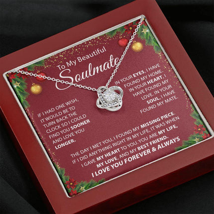 Beautiful Soulmate - I Love You Forever & Always - Love Knot Necklace - Charming Present
