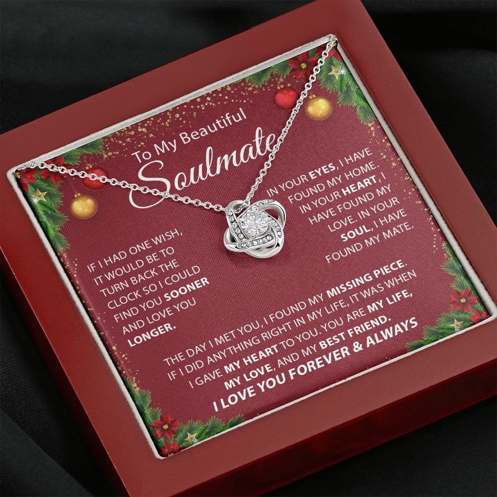 Beautiful Soulmate - I Love You Forever & Always - Love Knot Necklace
