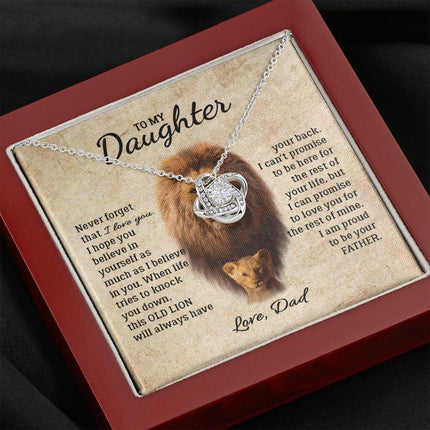 Daughter - Dad - I Am Proud To Be Your Father - Love Knot Necklace - Charming Present