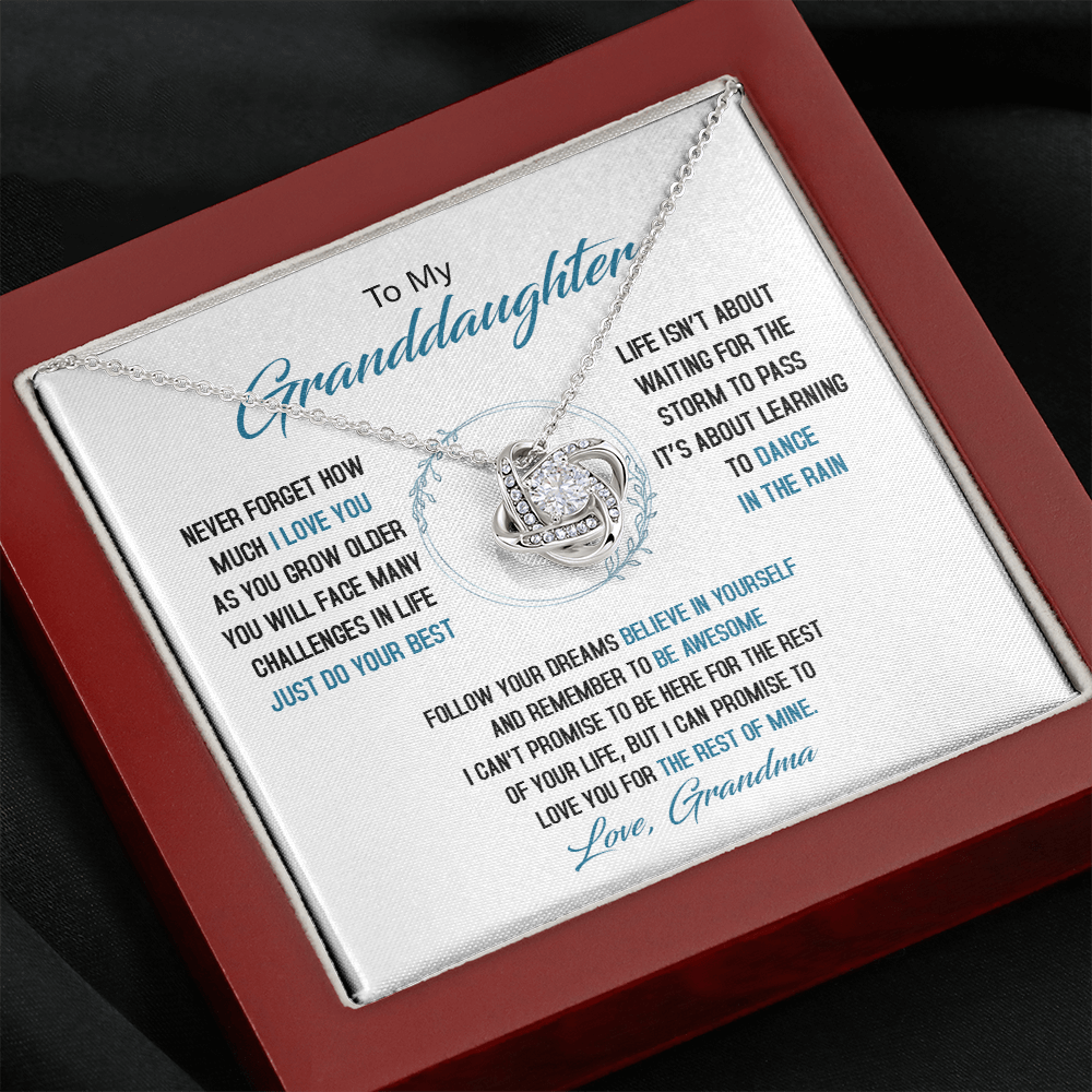 To My Granddaughter - Just Do Your Best - Love Knot Necklace SO161V