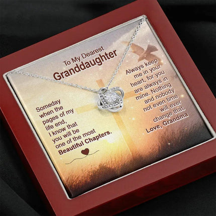 To My Dearest Granddaughter - You Are The Most Beautiful Chapter - Love Knot Necklace SO158V - Charming Present