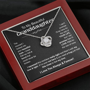 Granddaughter - I Love You Always & Forever - Love Knot Necklace