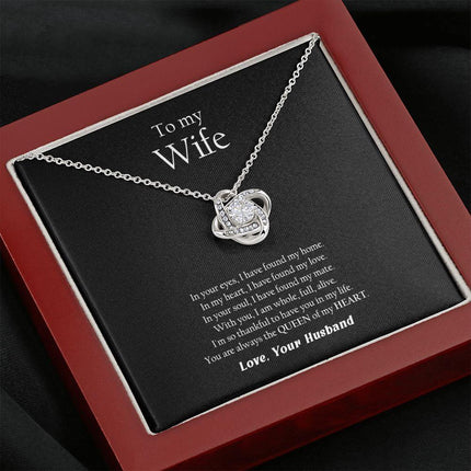 Husband Wife - Thankful To Have You In My Life - Love Knot Necklace - Charming Present