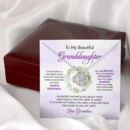 To My Beautiful Granddaughter - My Love And Light - Love Knot Necklace DR18U - Charming Present