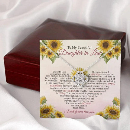 Daughter In Law - I Will Forever Love You - Love Knot Necklace - Charming Present