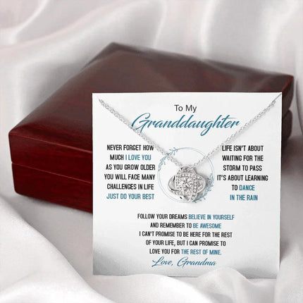 To My Granddaughter - Just Do Your Best - Love Knot Necklace SO161V - Charming Present