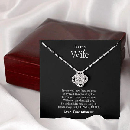 Husband Wife - Thankful To Have You In My Life - Love Knot Necklace - Charming Present