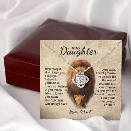 Daughter - Dad - I Am Proud To Be Your Father - Love Knot Necklace - Charming Present
