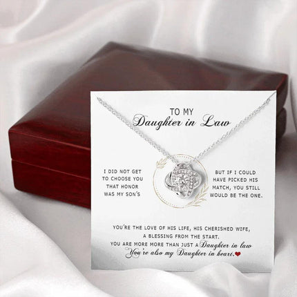 To My Daughter In Law - You're My Daughter In Heart - Love Knot Necklace SO172V - Charming Present