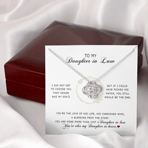 To My Daughter In Law - You're My Daughter In Heart - Love Knot Necklace SO172V